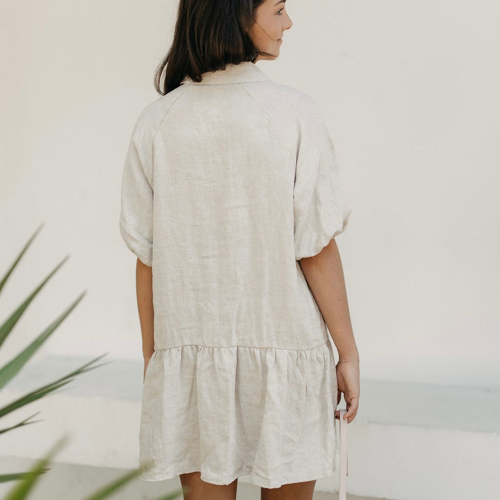 Oatmeal Linen Capri Dress