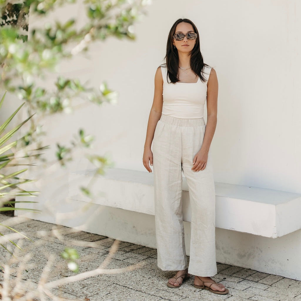Oatmeal Linen Pant