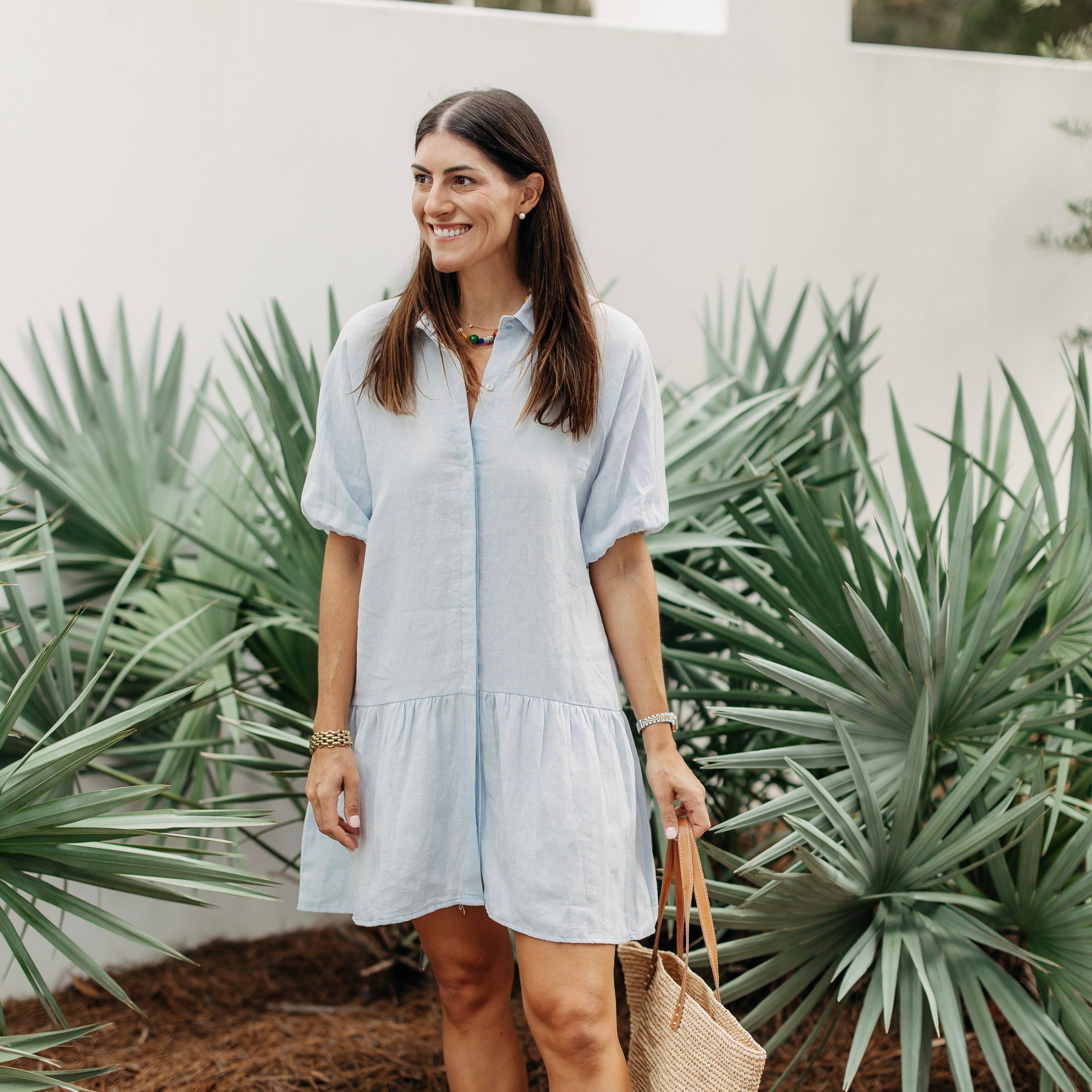 Sky Linen Capri Dress