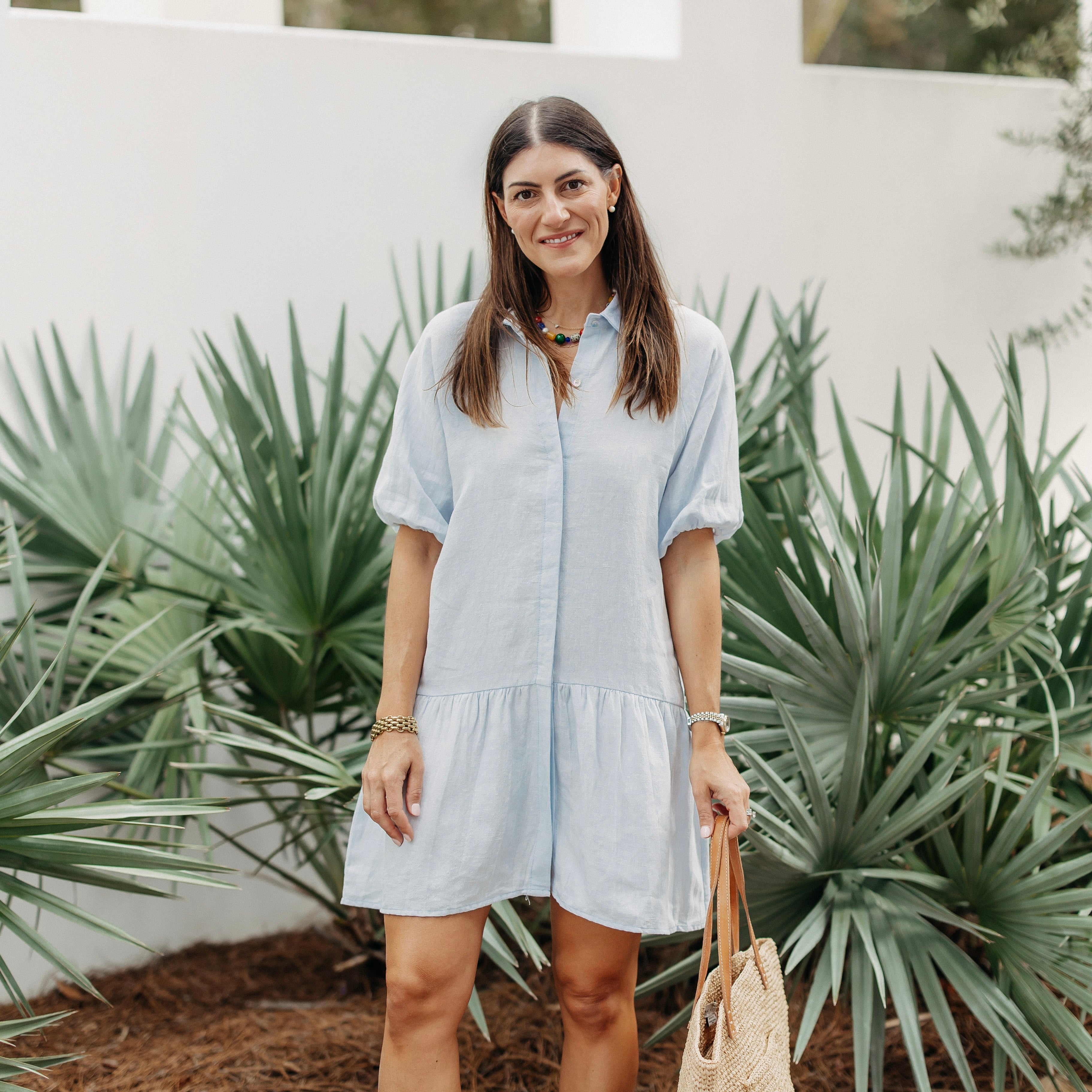 Sky Linen Capri Dress