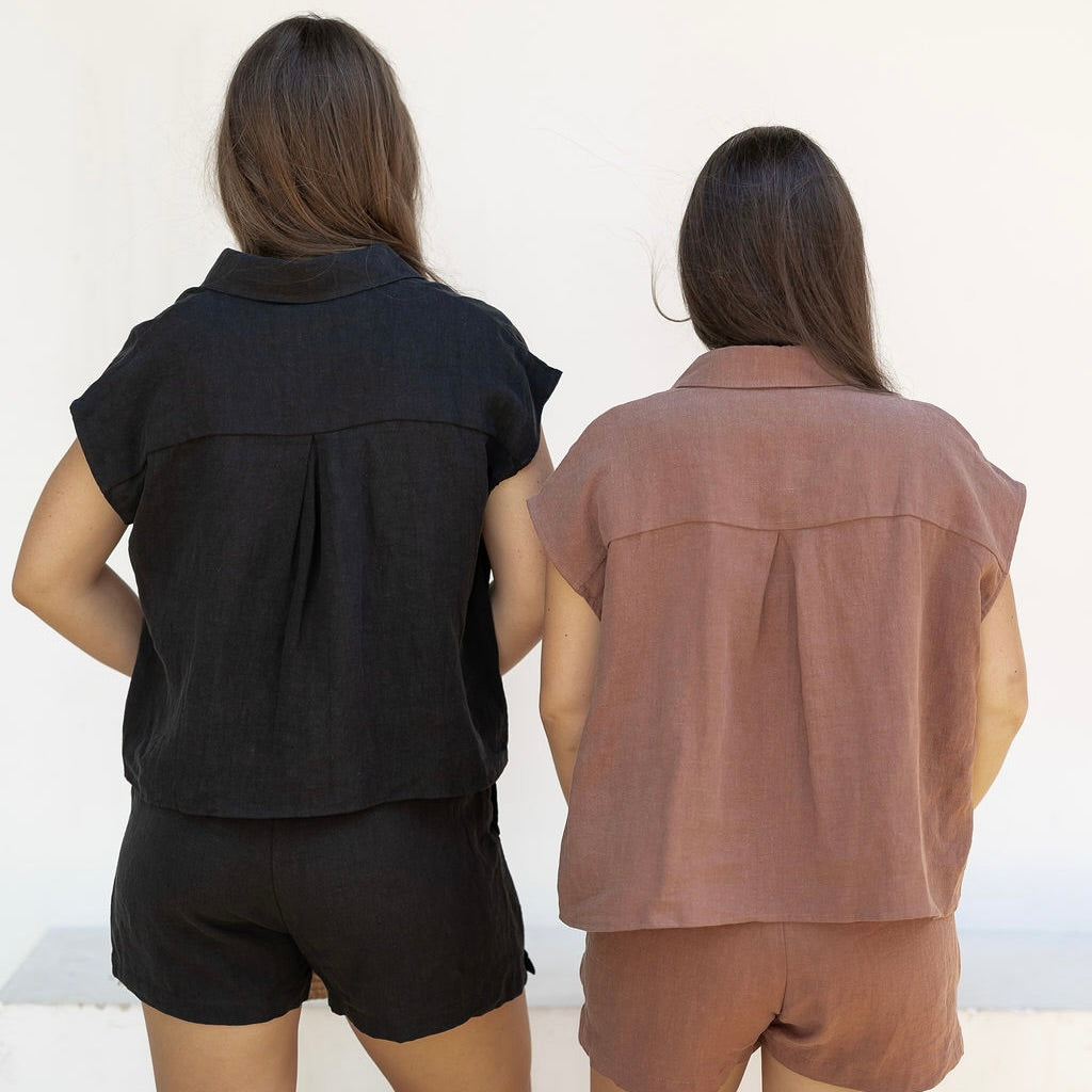 Cocoa Linen Mina Top