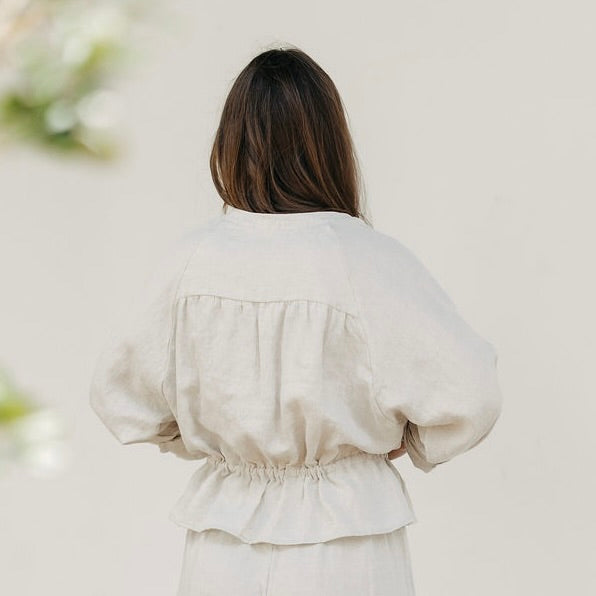 Oatmeal Linen Venice Top
