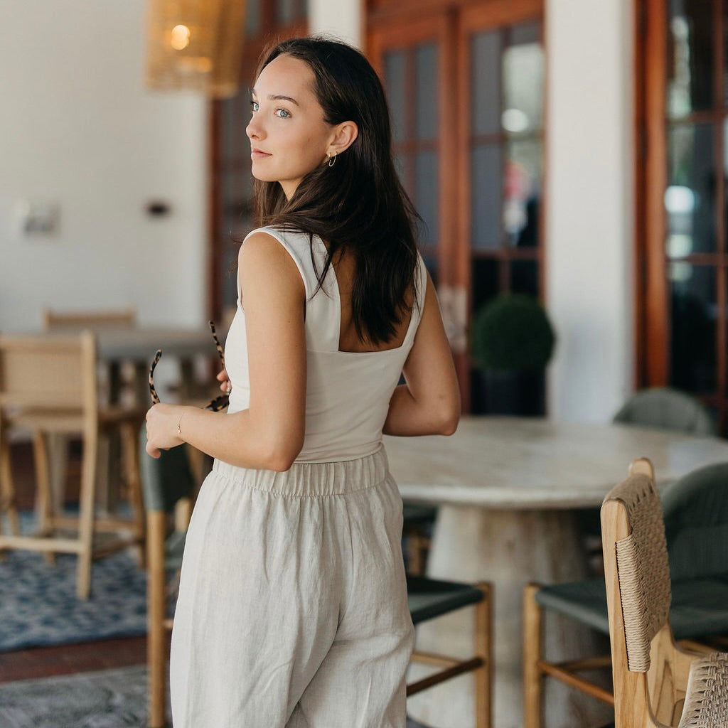 Oatmeal Linen Pant