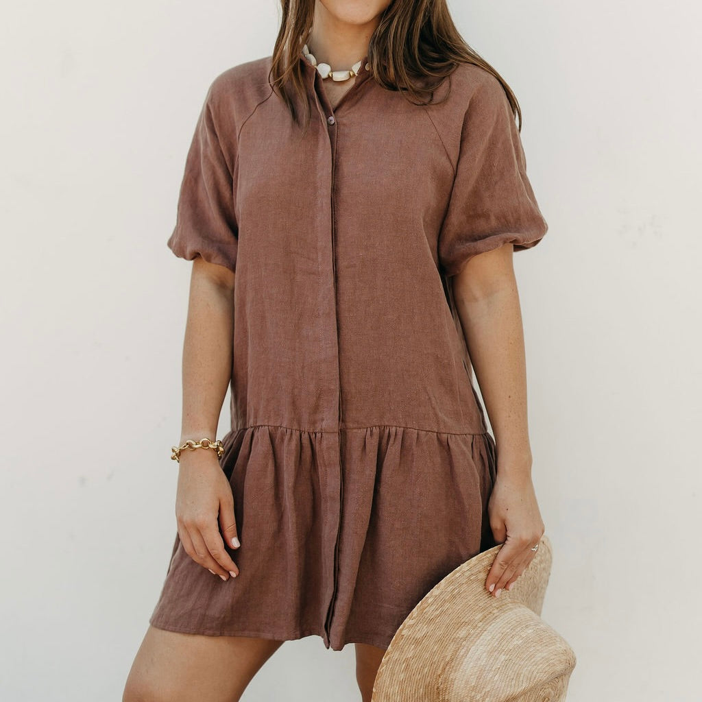 Cocoa Linen Capri Dress