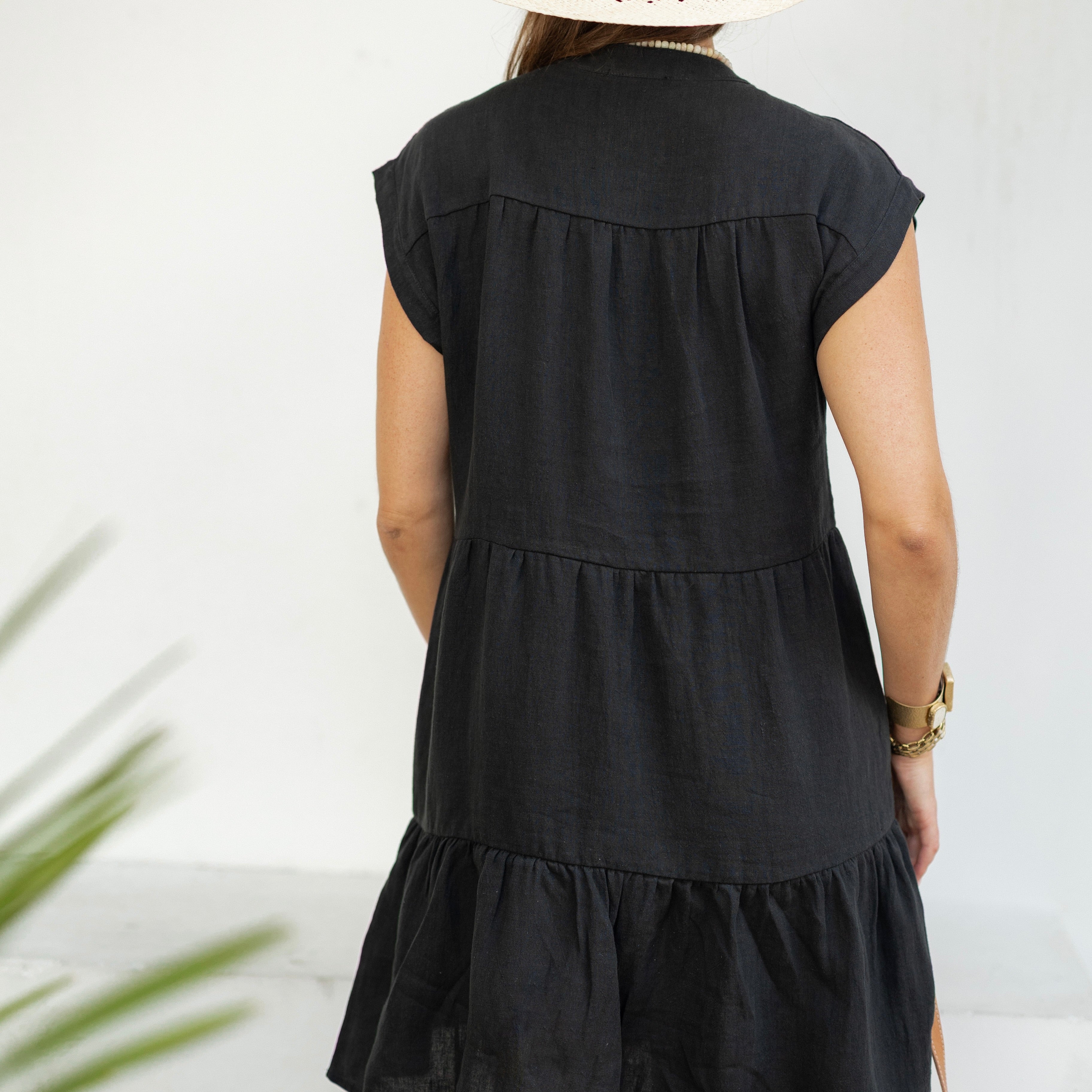 Black Linen Milano Dress